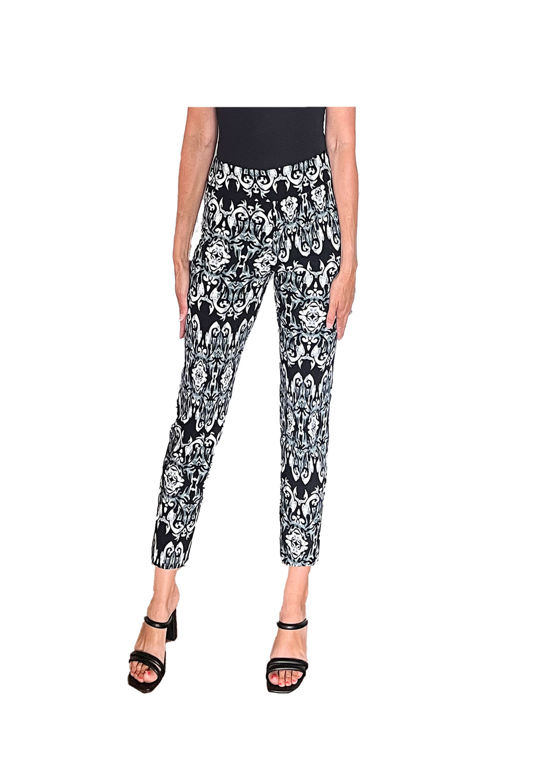 Krazy Larry | Black Mosaic Print Pant