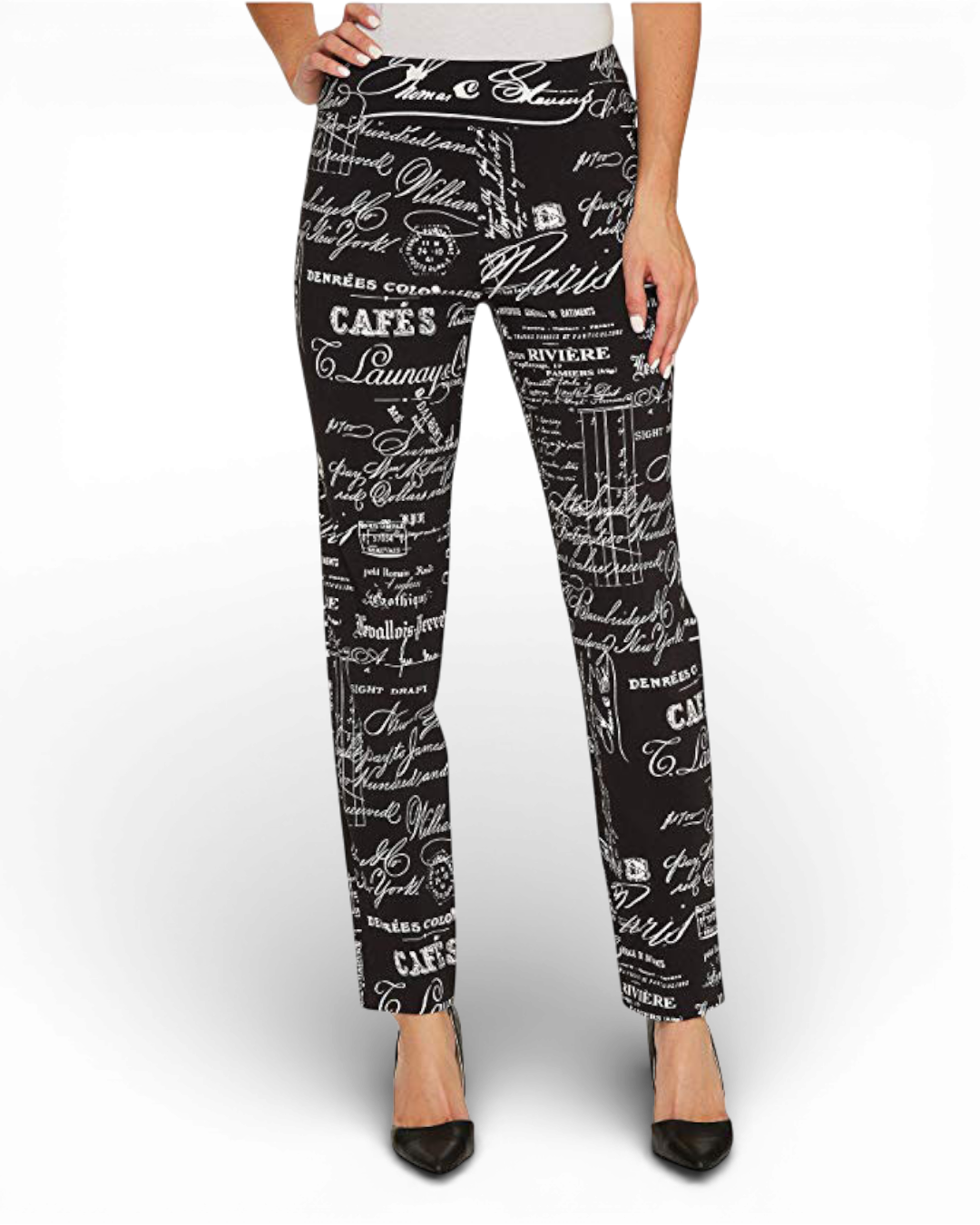 Krazy Larry P507 Pull on Pant - Black French News