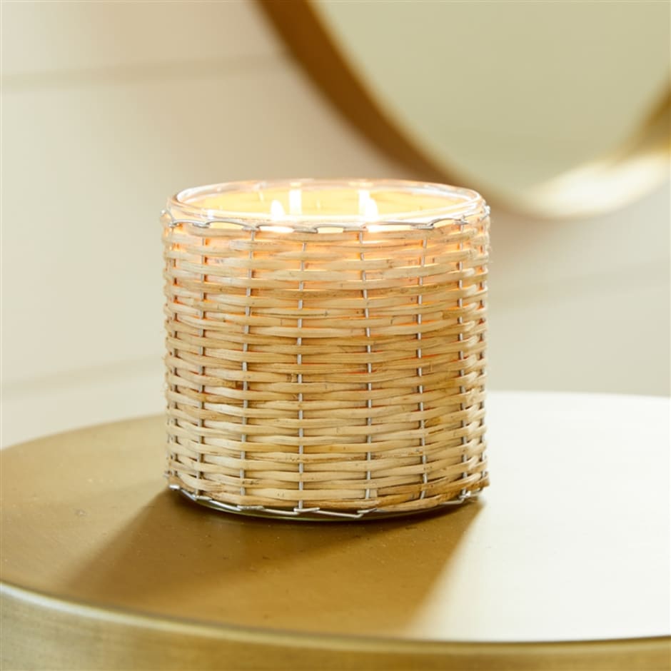 Field + Fleur | Peony Blush 2 Wick Handwoven Candle 12oz.
