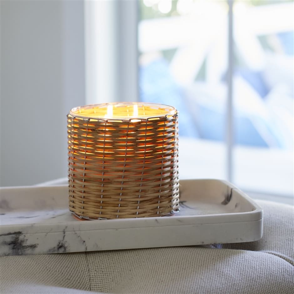 Field + Fleur | Peony Blush 2 Wick Handwoven Candle 12oz.