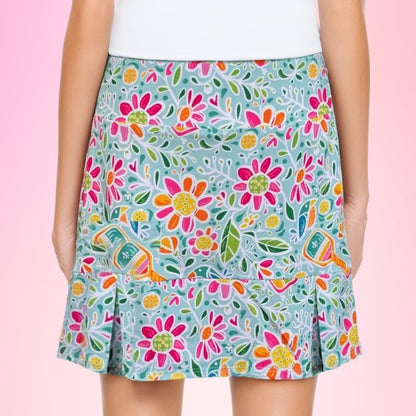 Scottsdale Pleated Skort in Pickle Me Pink Aqua