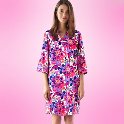Vero Beach Tunic Dress in Day Tripper Pink and Creamsicle