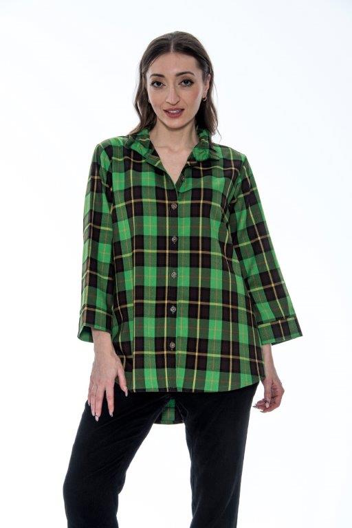 Too Fan | Flannel Top - Green