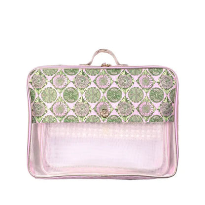 Packing Cube Set, Oleander Pink Tropical Tiles