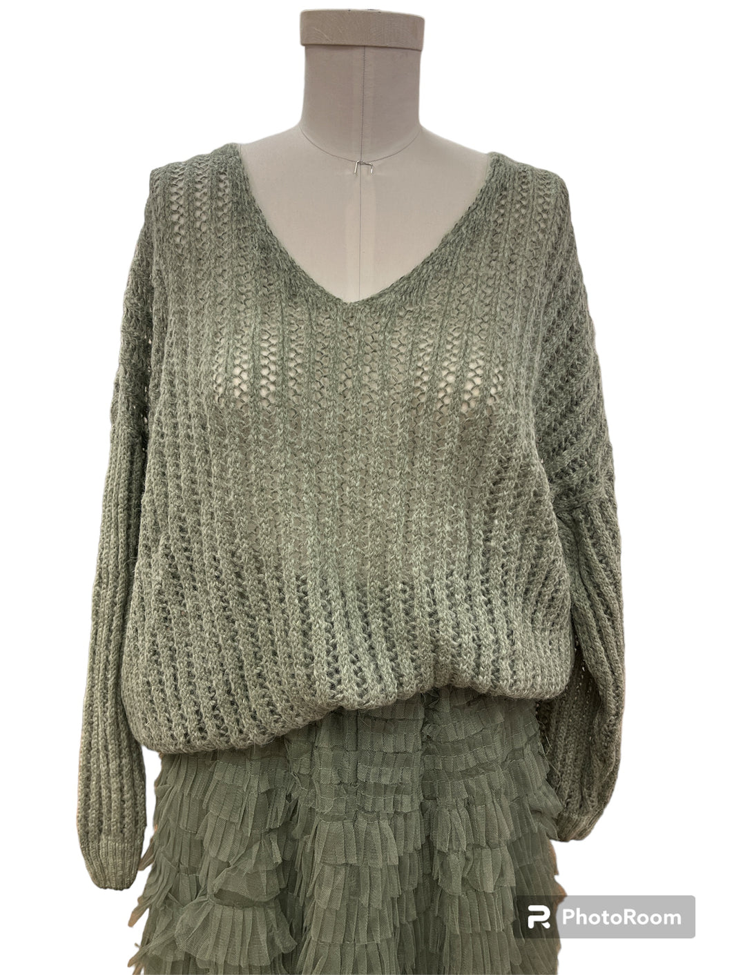 Look Mode | Olive Open Knit Sweater
