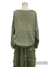 Load image into Gallery viewer, Look Mode | Olive Open Knit Sweater
