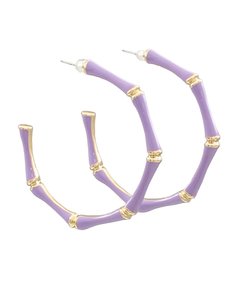 Cloister Collection | Enamel Bamboo Hoops
