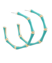 Load image into Gallery viewer, Cloister Collection | Enamel Bamboo Hoops
