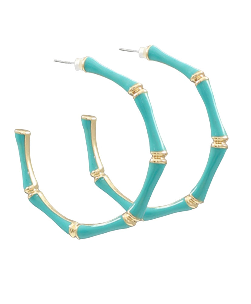 Cloister Collection | Enamel Bamboo Hoops