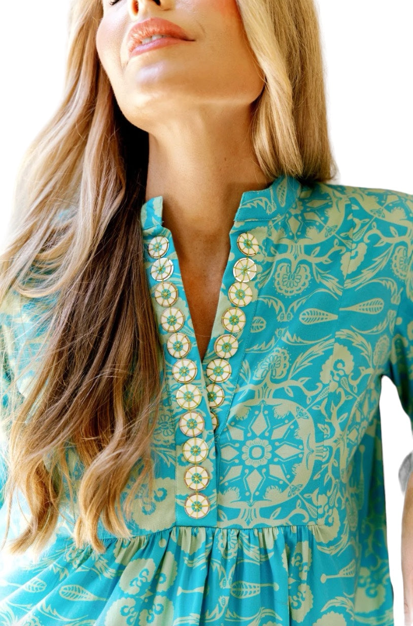 Sheridan French | Caty Dress Pool Blue Morocco