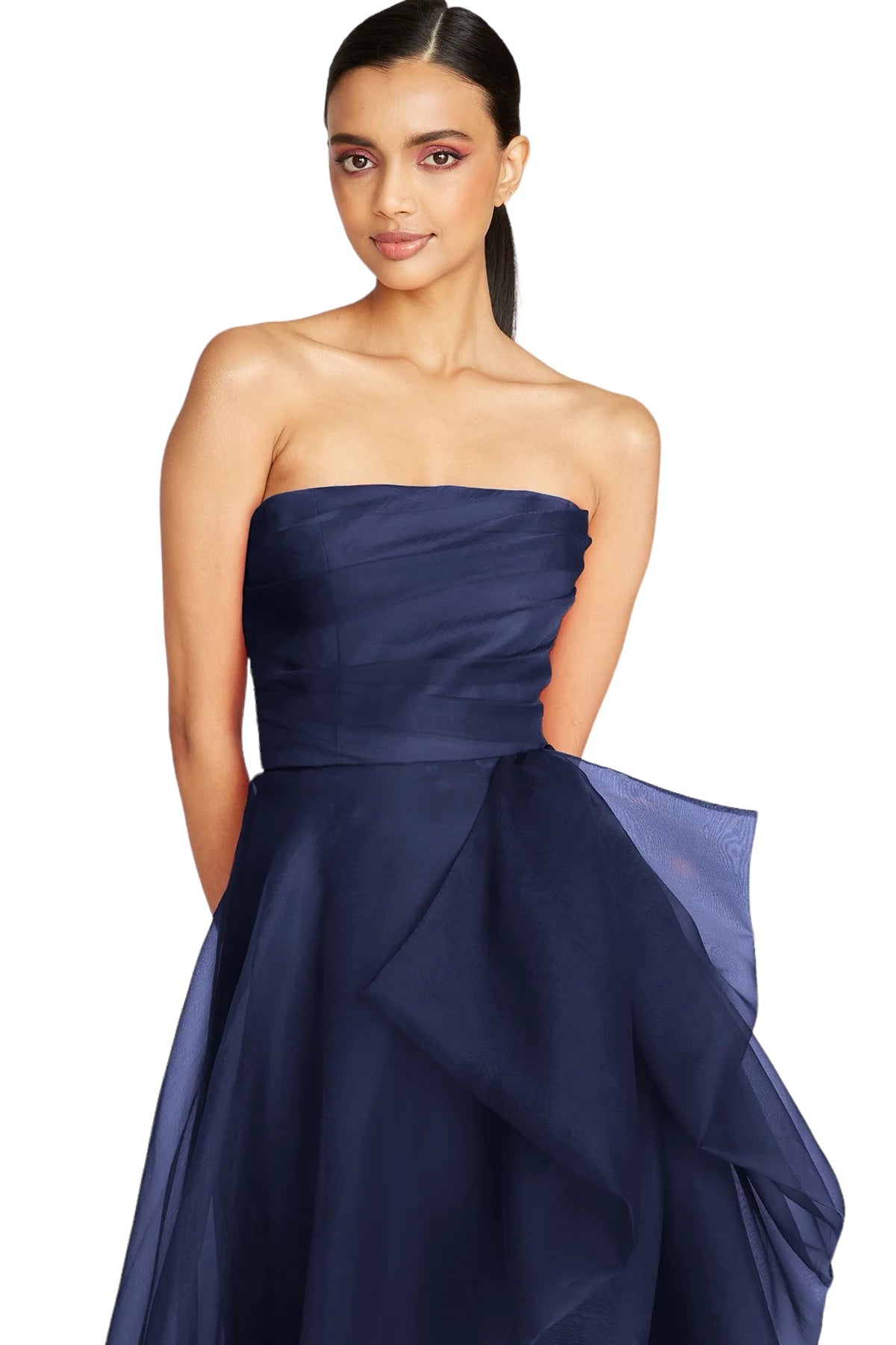 Theia | Teresa Strapless Draped Gown