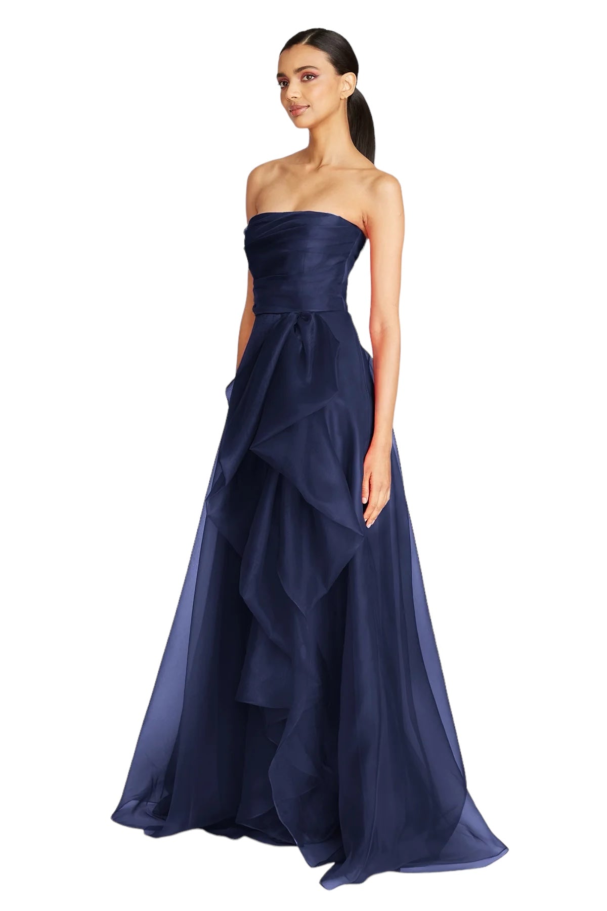 Theia | Teresa Strapless Draped Gown