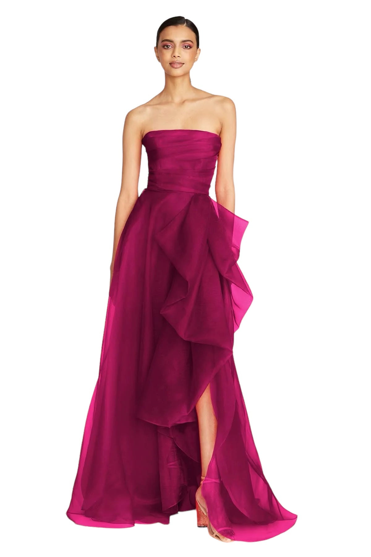 Theia | Teresa Strapless Draped Gown