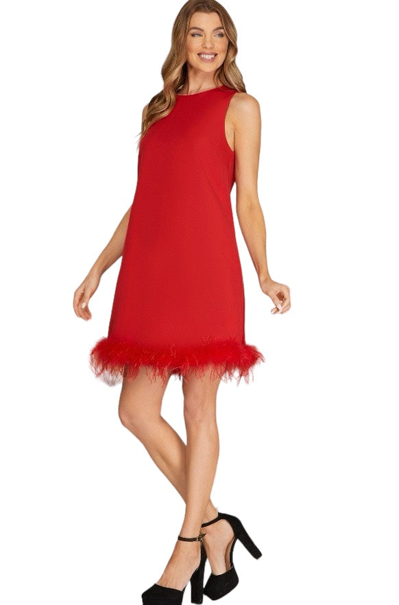 Cloister Collection | Red Feather Dress