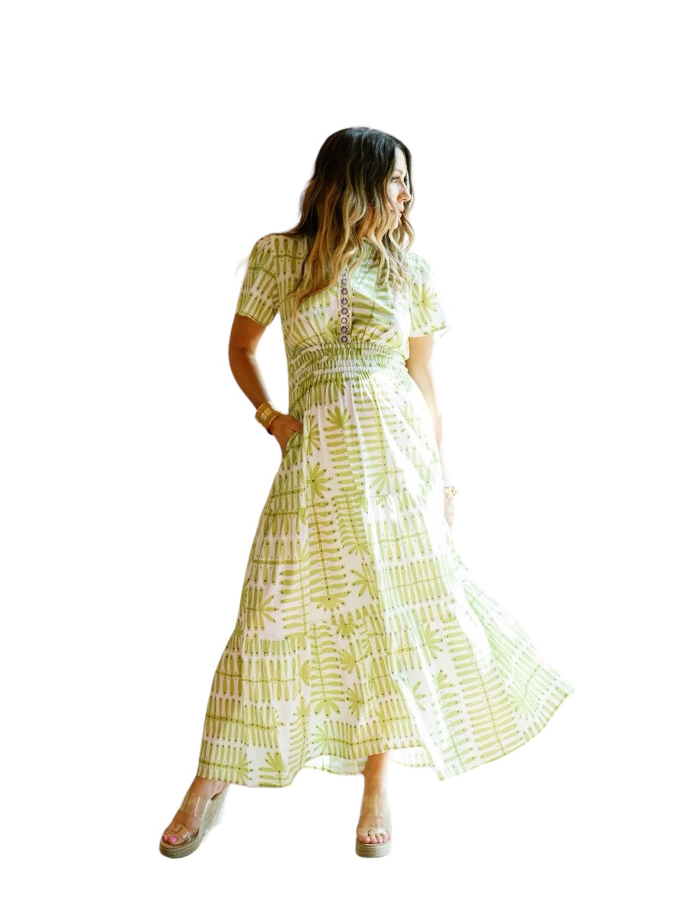 Sheridan French | Eloise Dress Kiwi Botanical