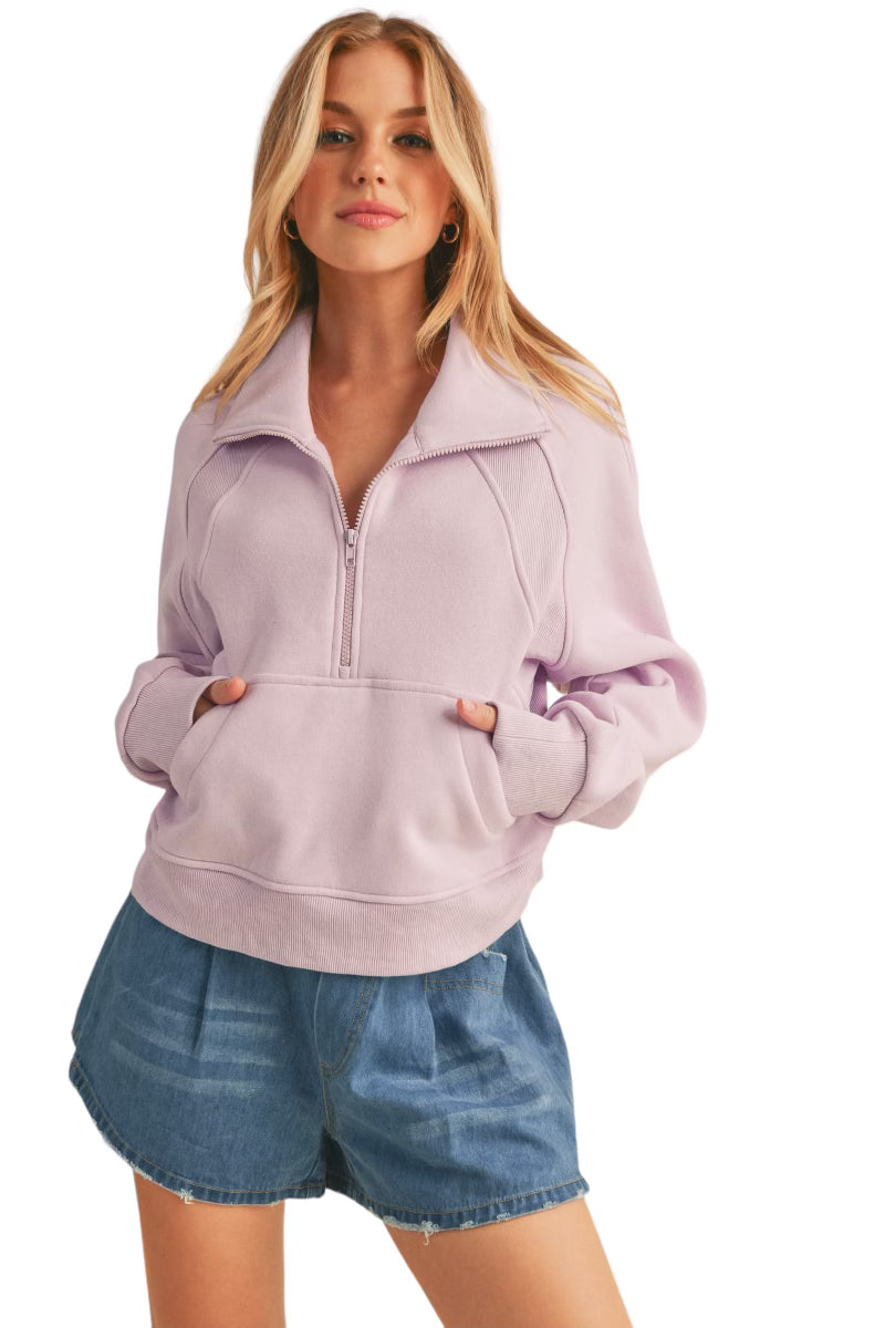 Cloister Collection | Dove Funnel Neck Half Zip