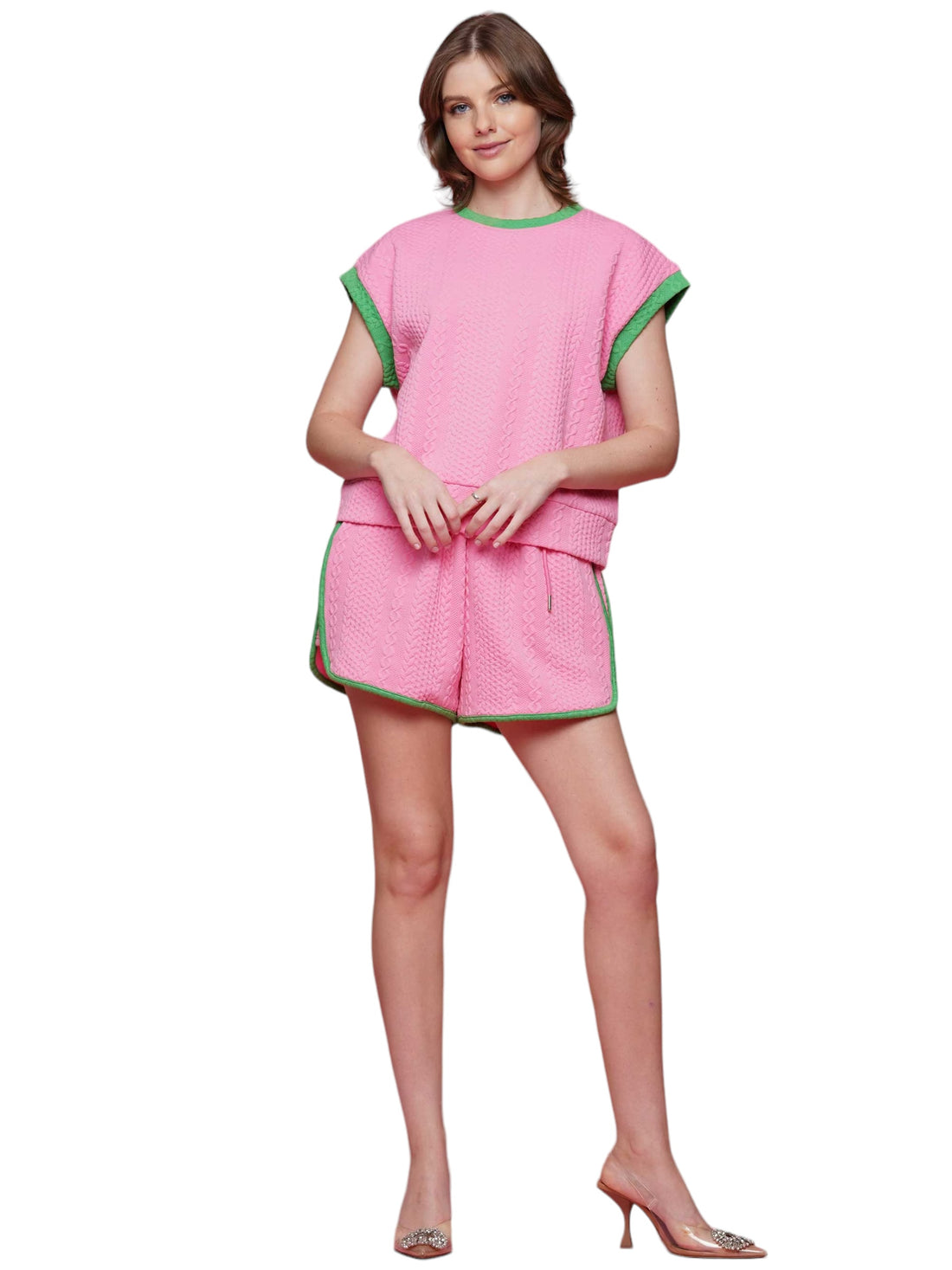 Why Dress | Pink/green Top