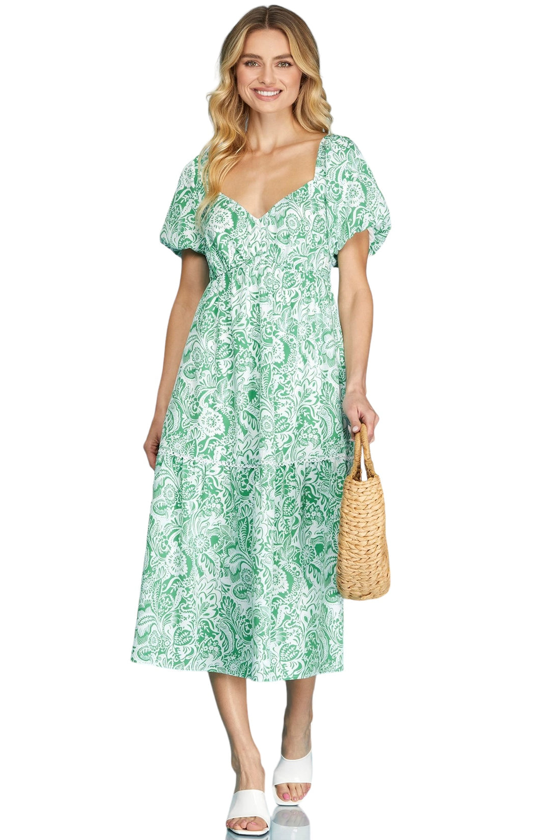 Cloister Collection | Puff Sleeve Print Dress