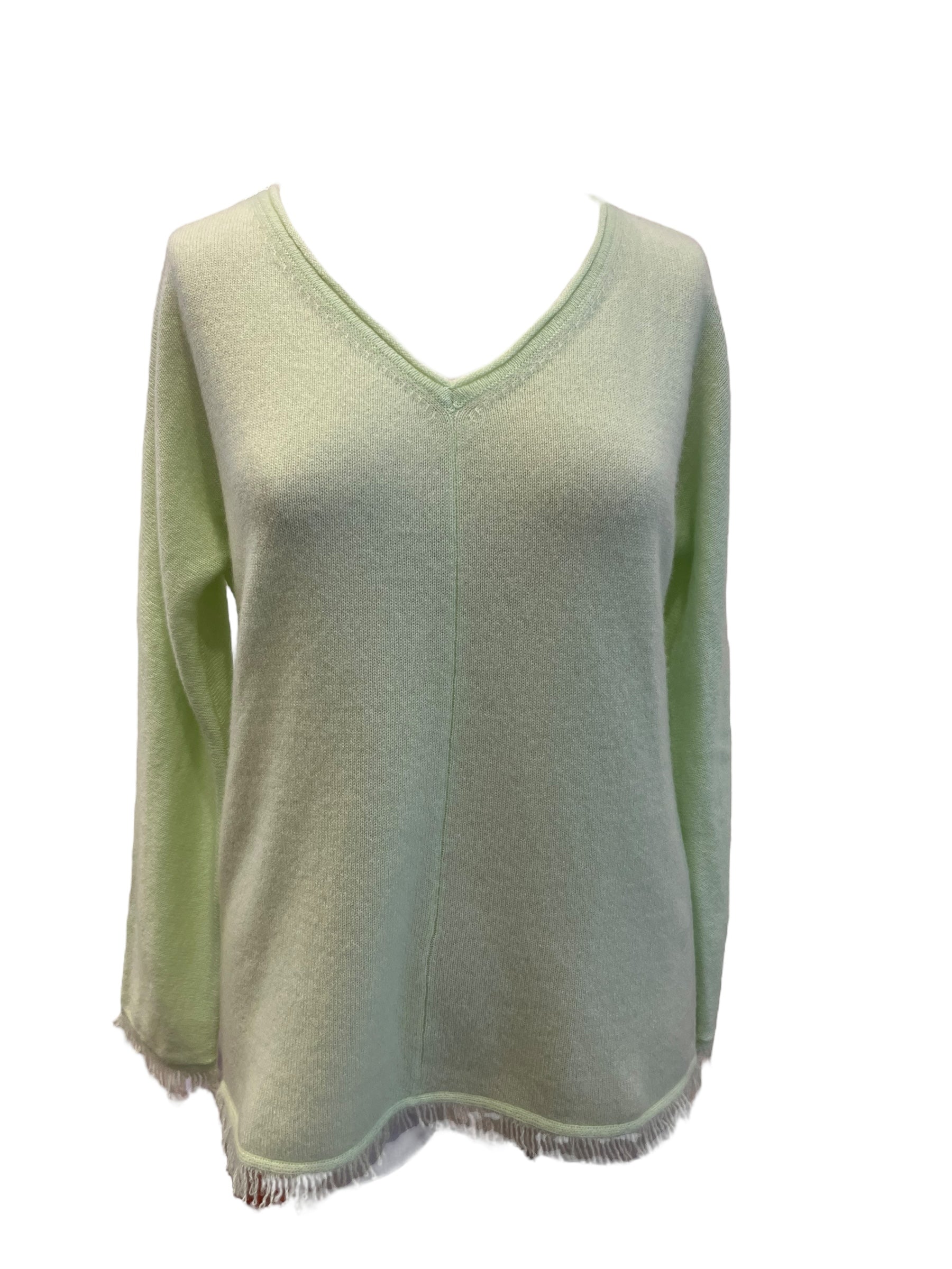 Pureamici | Raw Edge V Neck Sweater