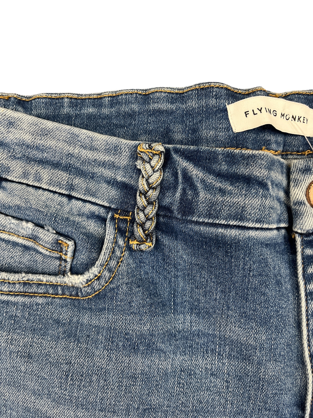 Flying Monkey | Low Rise Braided Flare Jeanes