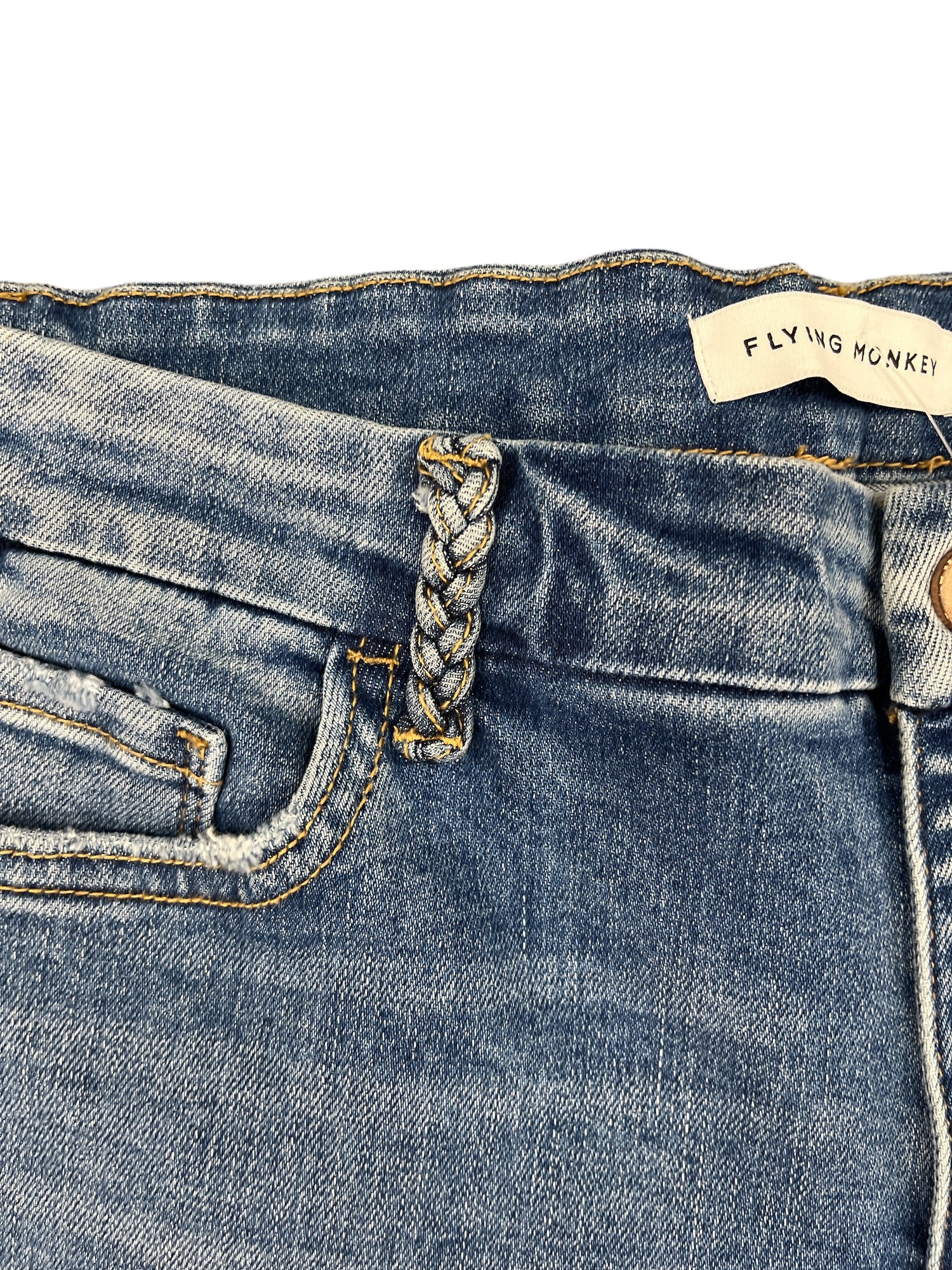 Flying Monkey | Low Rise Braided Flare Jeanes