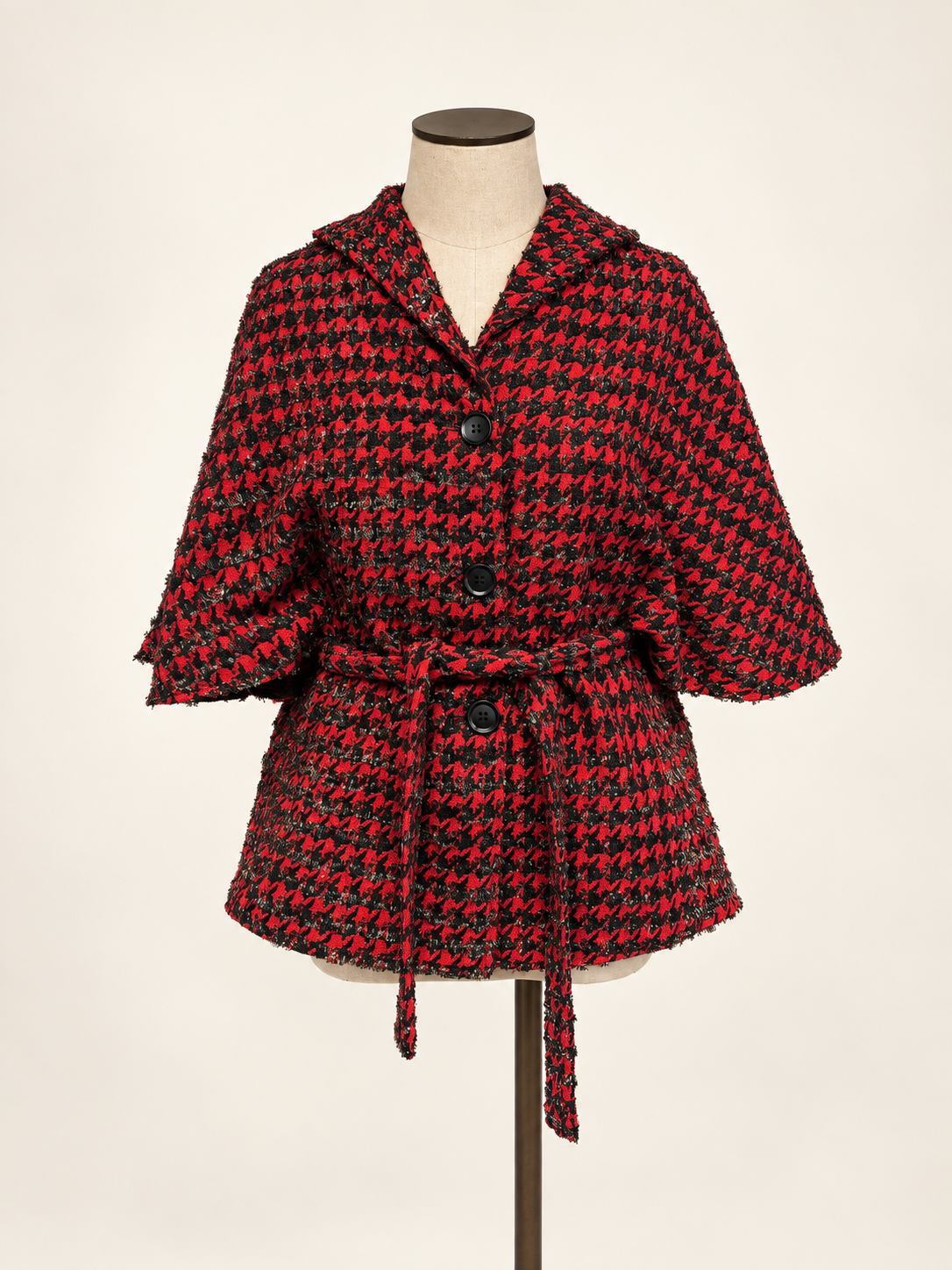 Red and Black Cape Jacket