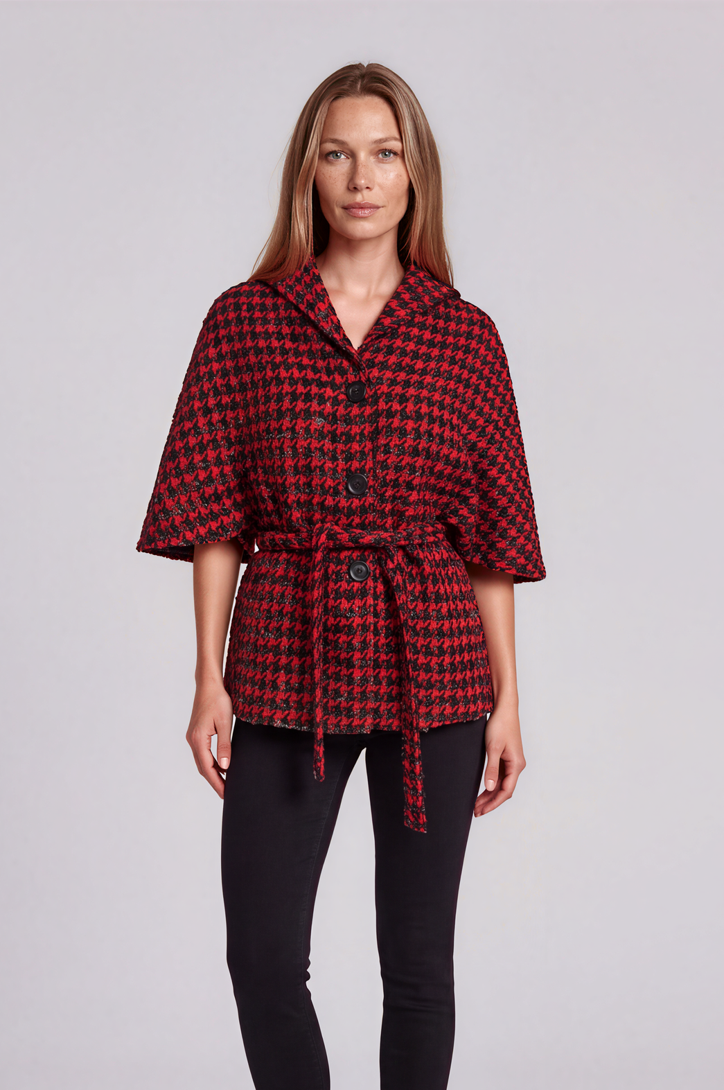 Red and Black Cape Jacket