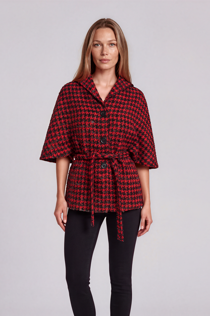 Red and Black Cape Jacket