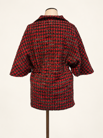 Red and Black Cape Jacket