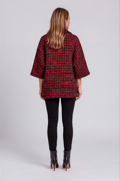 Red and Black Cape Jacket