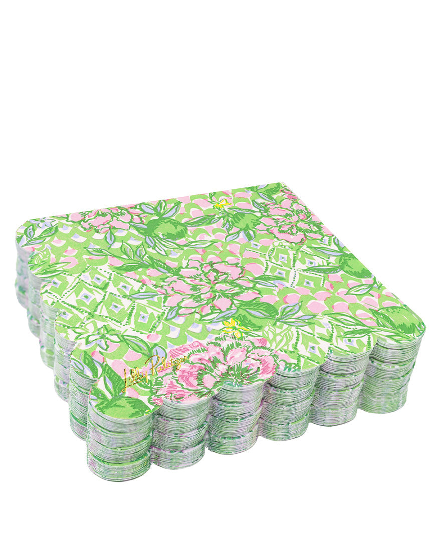 Lilly Pulitzer | Scalloped Cocktail Napkins - Lime Feeling Good