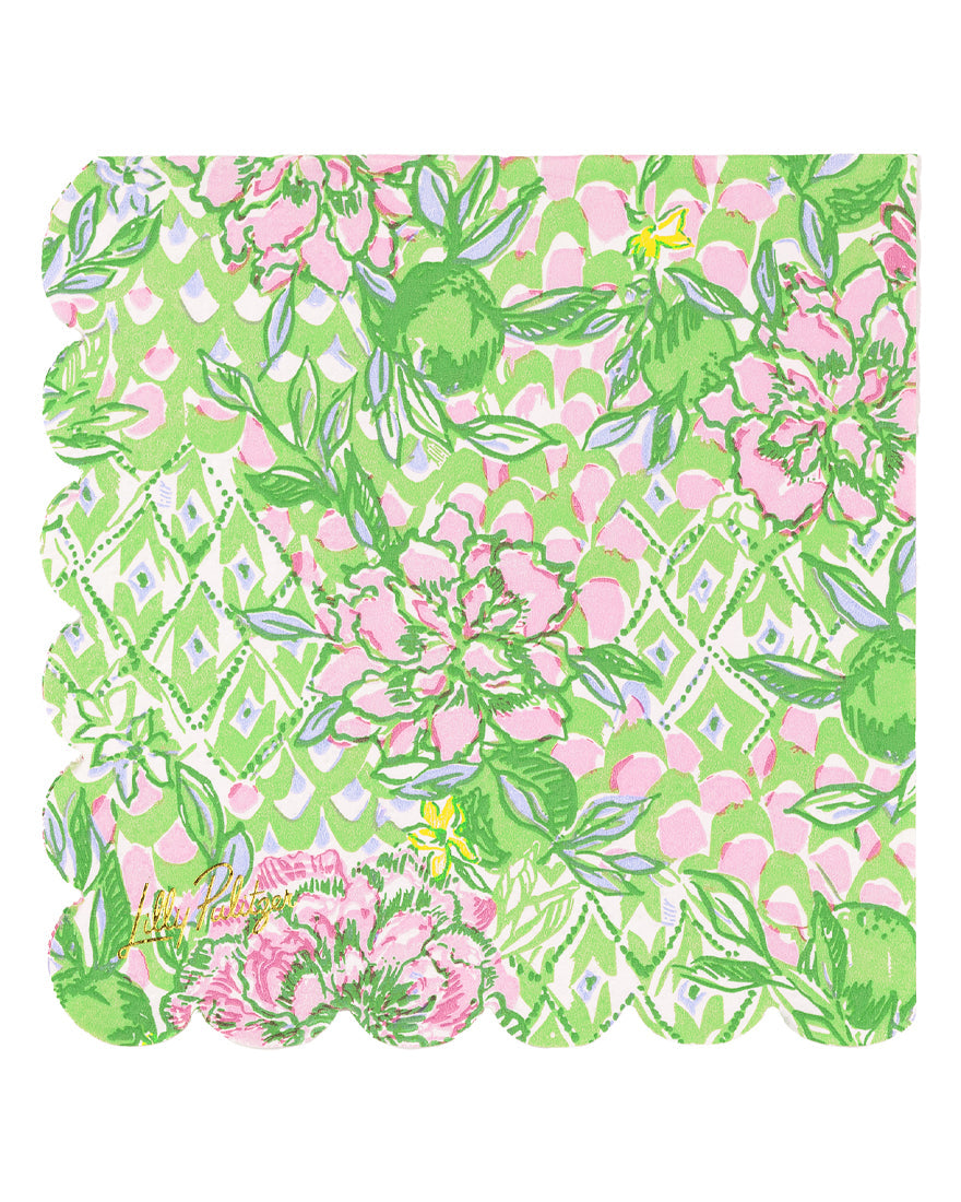 Lilly Pulitzer | Scalloped Cocktail Napkins - Lime Feeling Good