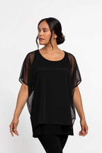 Load image into Gallery viewer, Sympli | Mesh Slit Back Tunic Cap Sl
