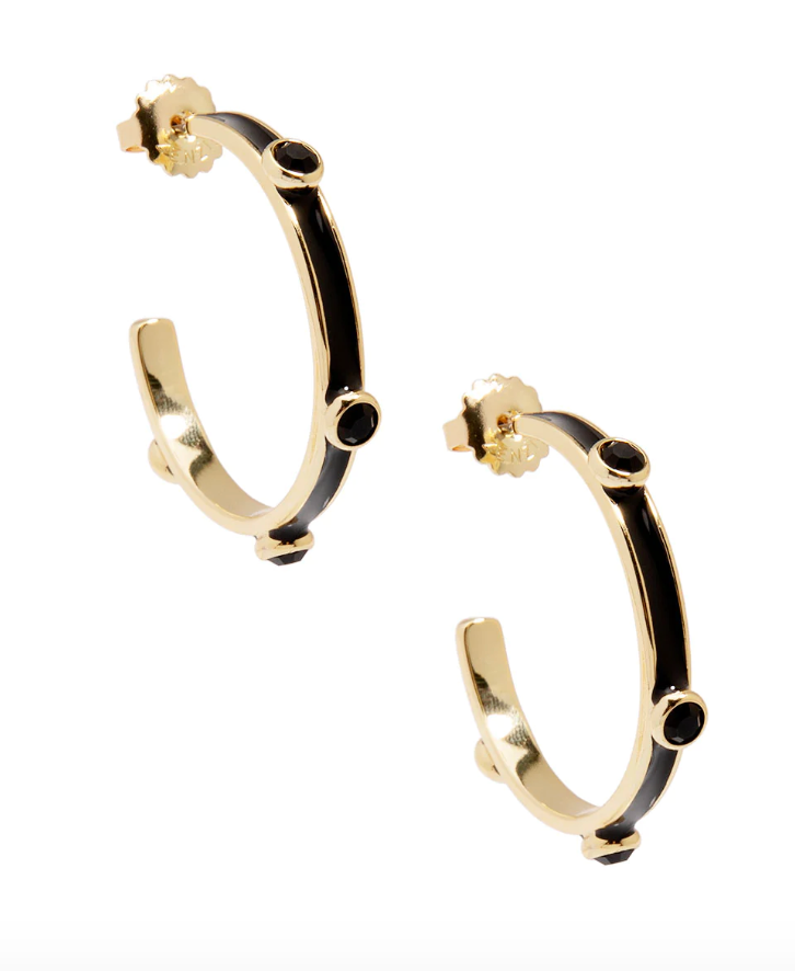 Cloister Collection | Enamel and Crystal Hoop Earring