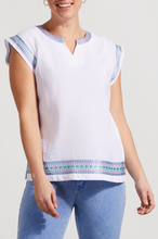 Load image into Gallery viewer, Tribal | Mixed Media Top with Embroidey
