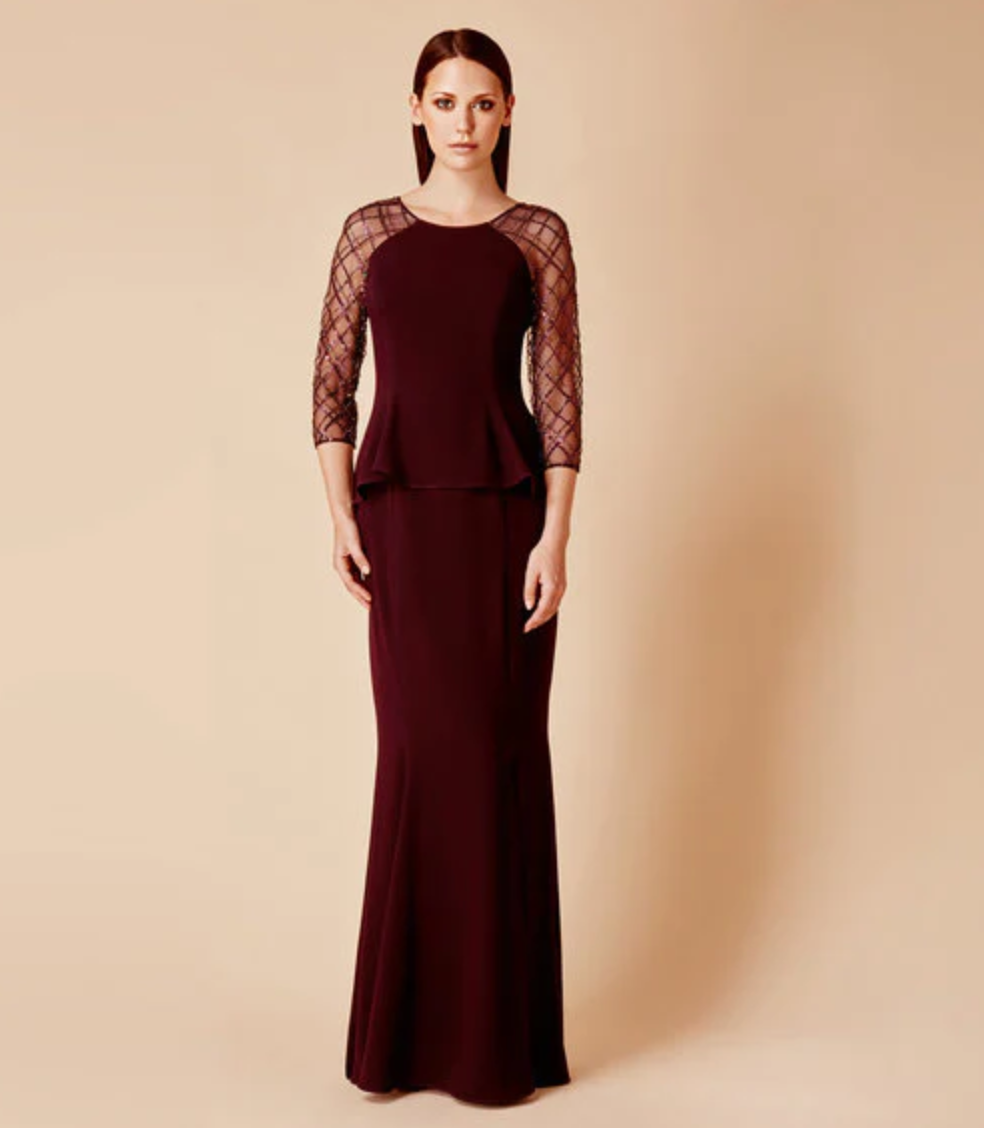 Daymor Couture | Long Peplum Dress