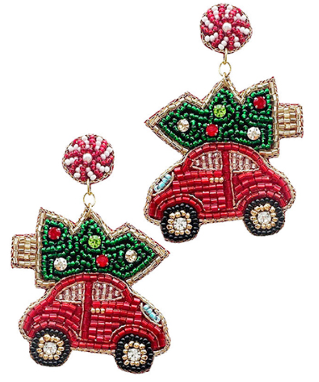 Cloister Collection | Christmas Tree on Car Earrings