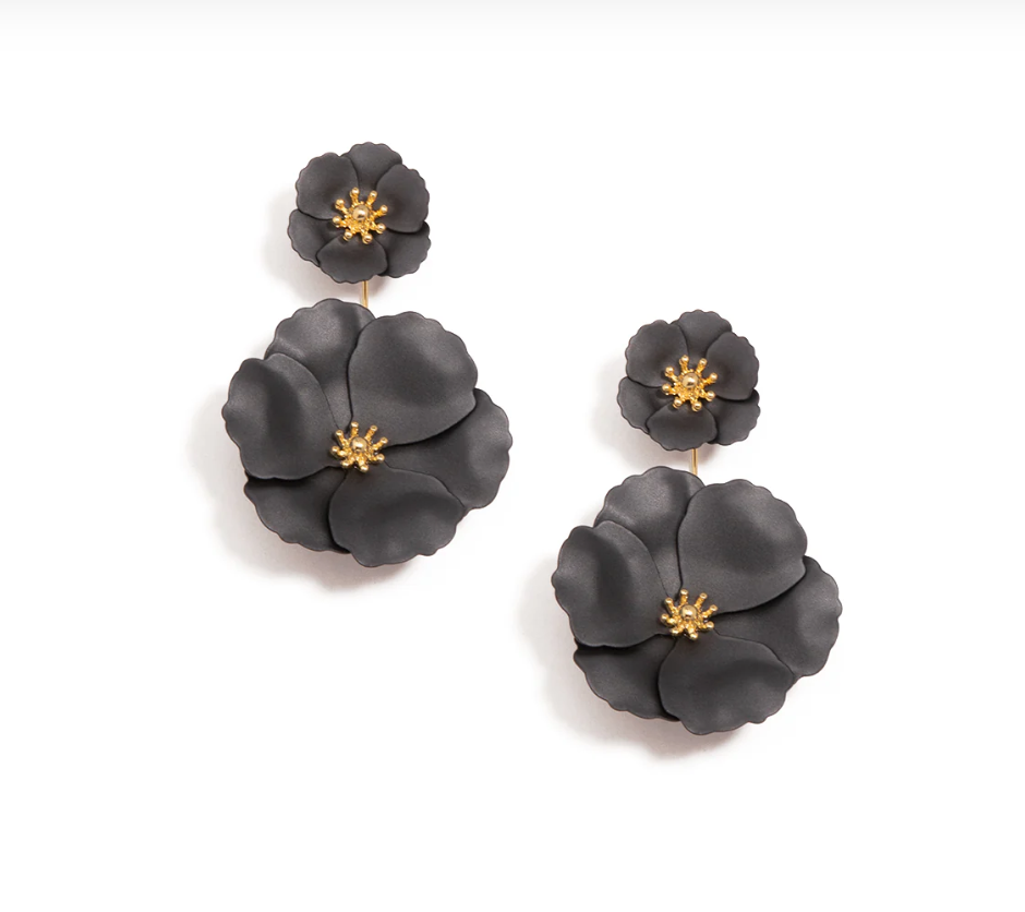 Cloister Collection | Metallic Floral Drop Earring