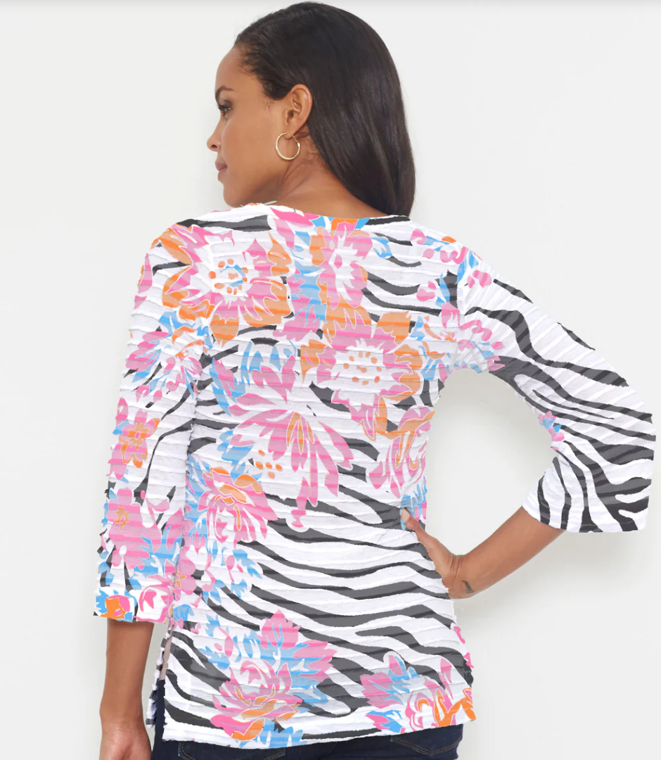 Whimsy Rose | Zebra Print Top