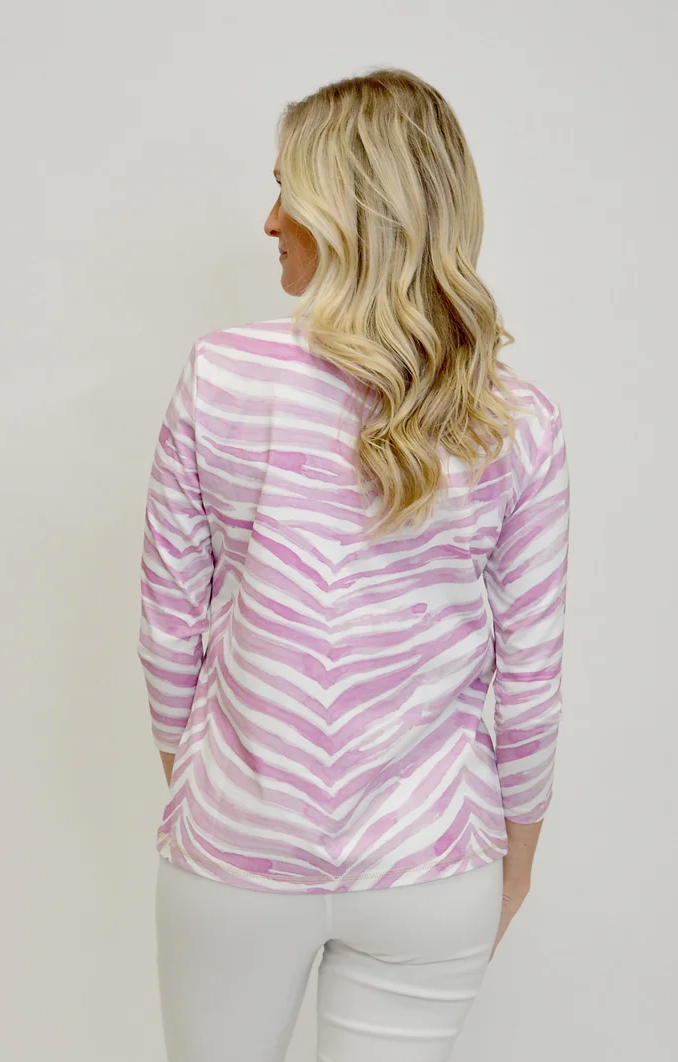 Ilinen | Pink Zebra Print Top