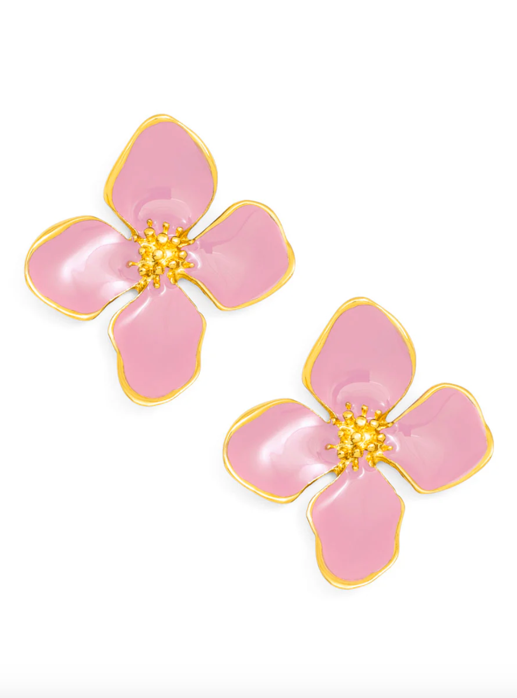 Zenzii | Enamel Flower Stud Pink