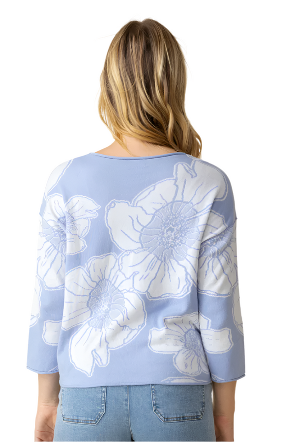 Habitat | In Bloom Cotton Jacquard Sweater - Hydrangea