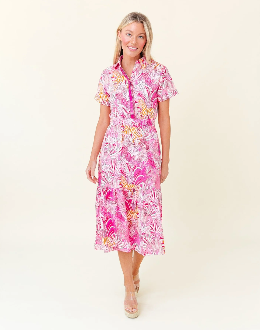 Sheridan French | Gwenyth Dress in Pink Zebra