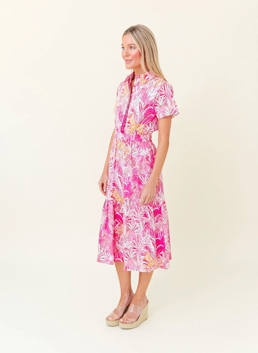 Sheridan French | Gwenyth Dress in Pink Zebra