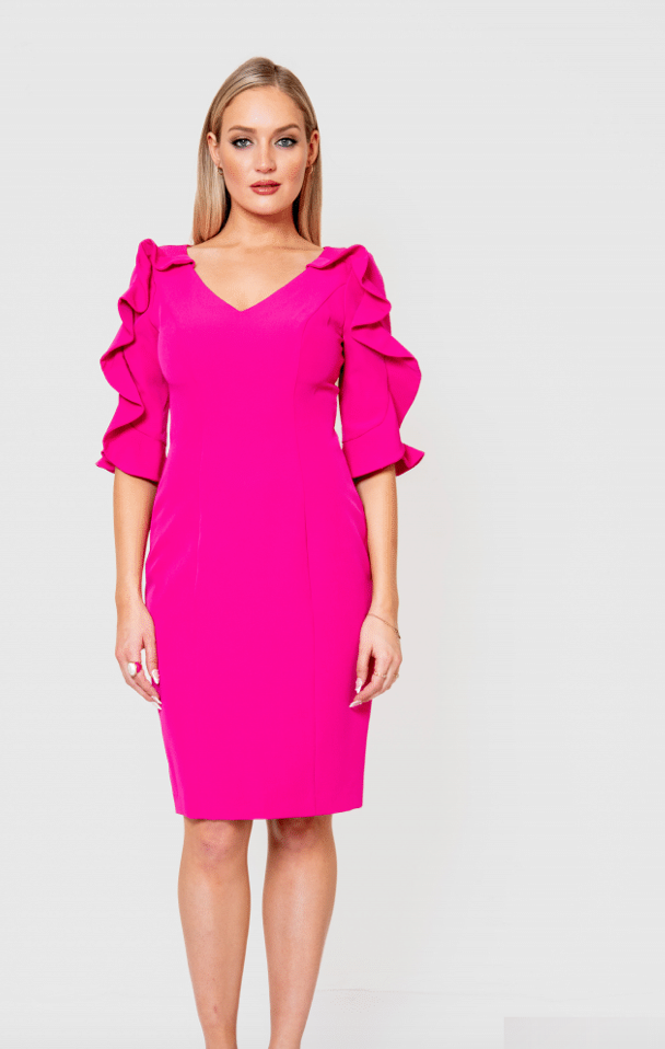 Posh | Vnk Dress with Ruffle Sleeve