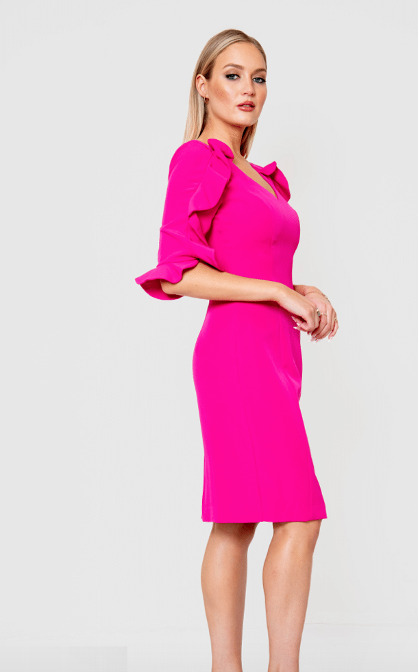 Posh | Vnk Dress with Ruffle Sleeve