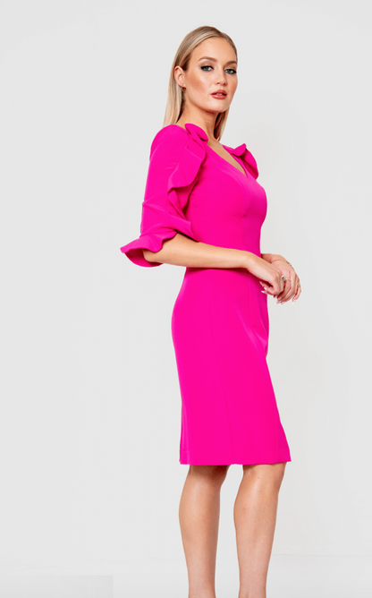 Posh | Vnk Dress with Ruffle Sleeve