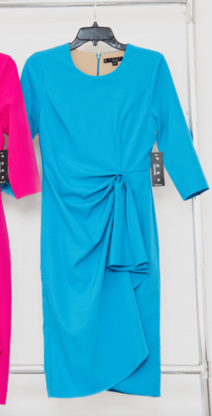 Posh | Dress with 3/4 Slv - TURQOUISE