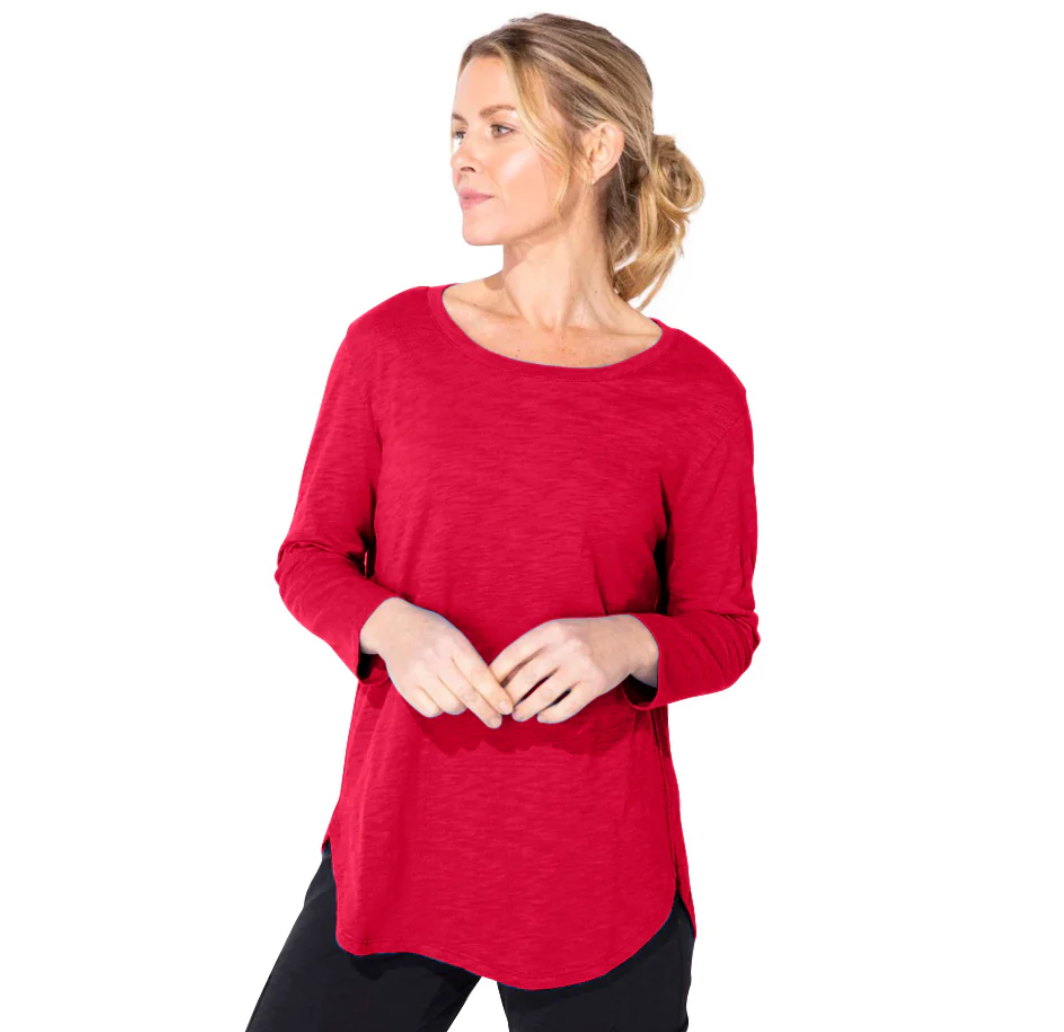 Escape By Hab | Solid Hi-Lo 3/4 Sleeve Top