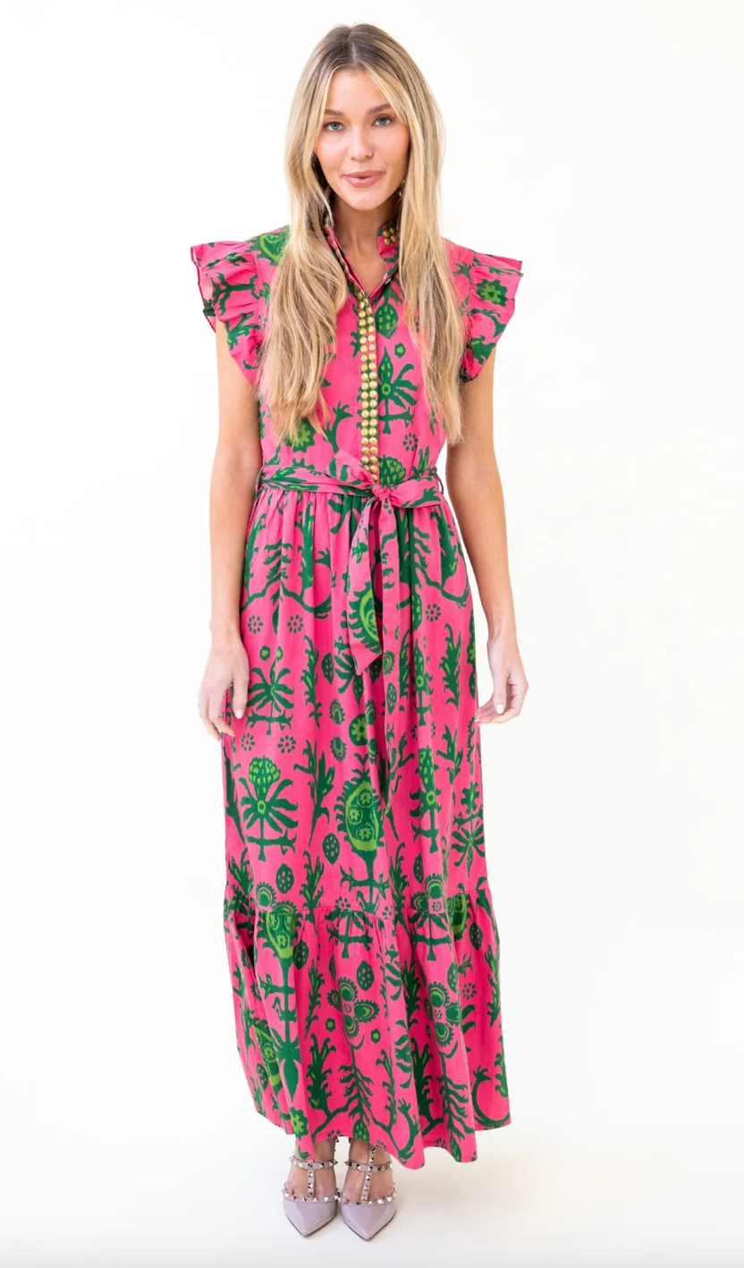 Sheridan French | Taylor Dress - Watermelon Floral Ikat